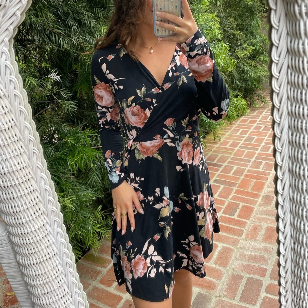First love long sleeve floral dress